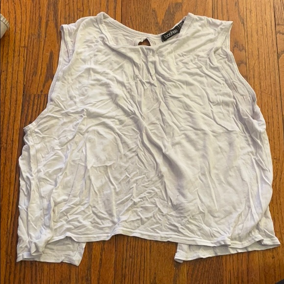 Boohoo white open back tank top - Picture 2 of 2